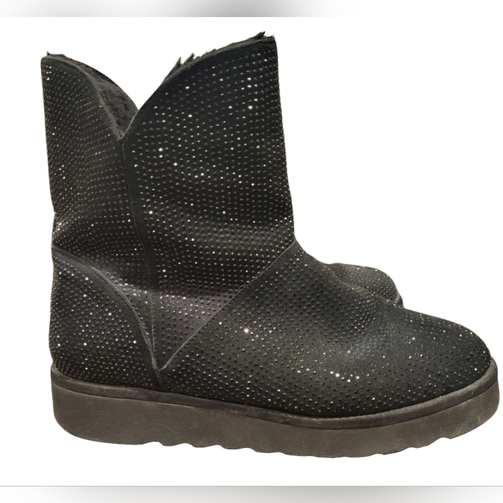 Dune London Black Leather Ankle Boots with small stud design Size 38 (7.5/8 US)